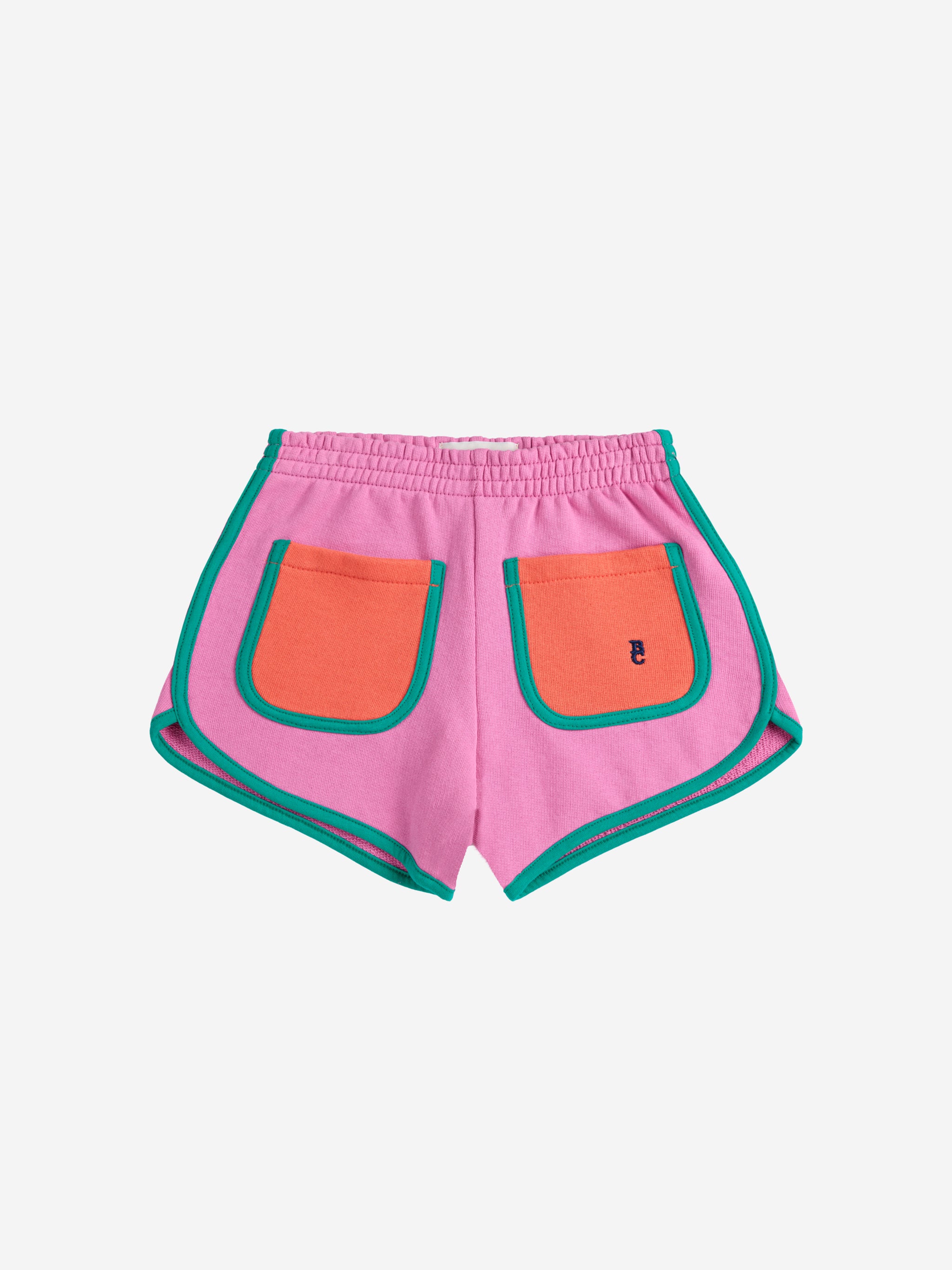 Bobo Choses - kids - pink colorblock terry shorts