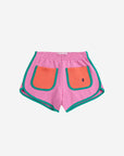 Bobo Choses - kids - pink colorblock terry shorts