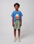 Bobo Choses - kids - multicolor stripes terry shorts