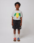 Bobo Choses - kids - smiling black denim shorts