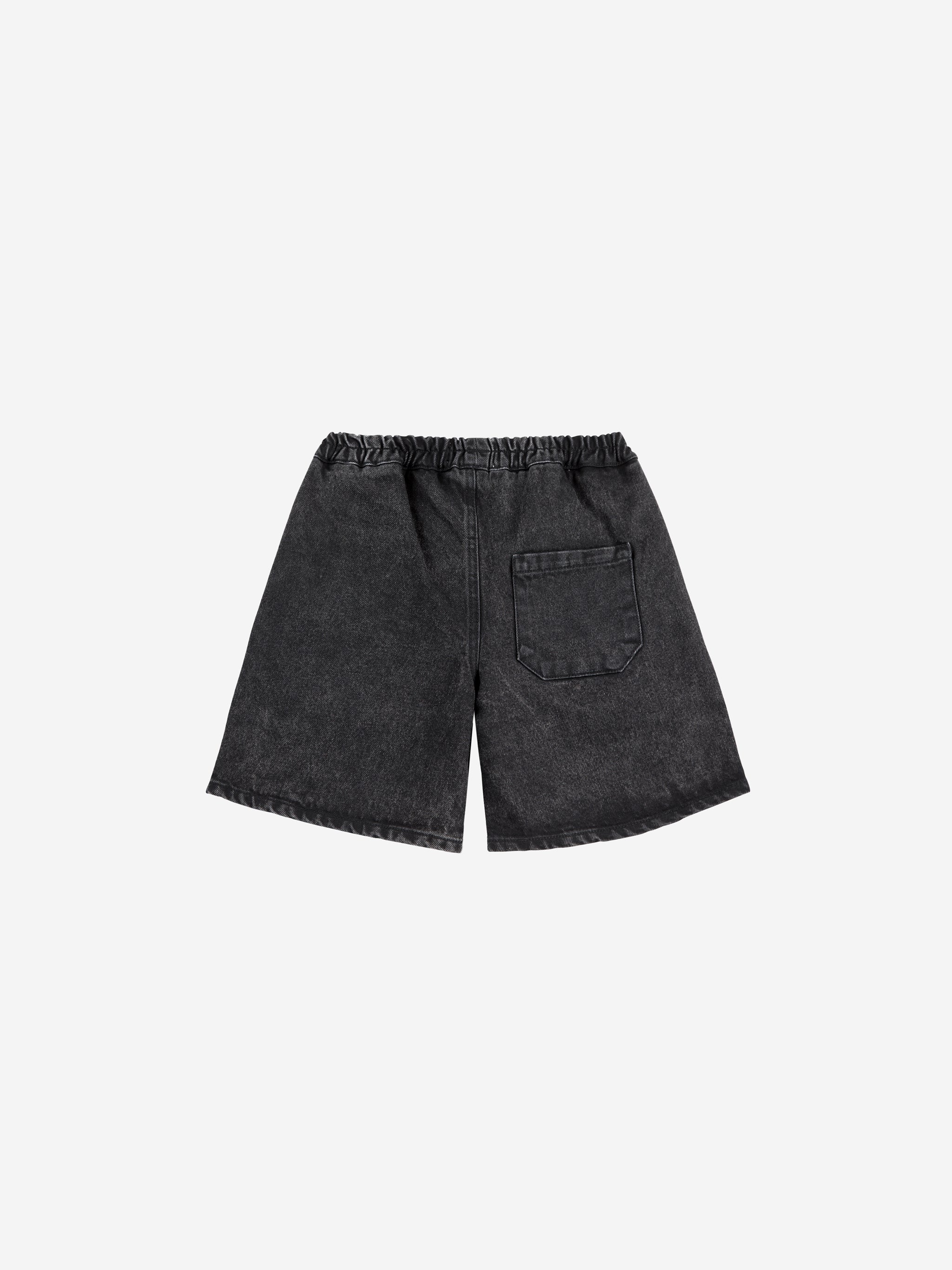 Bobo Choses - kids - smiling black denim shorts