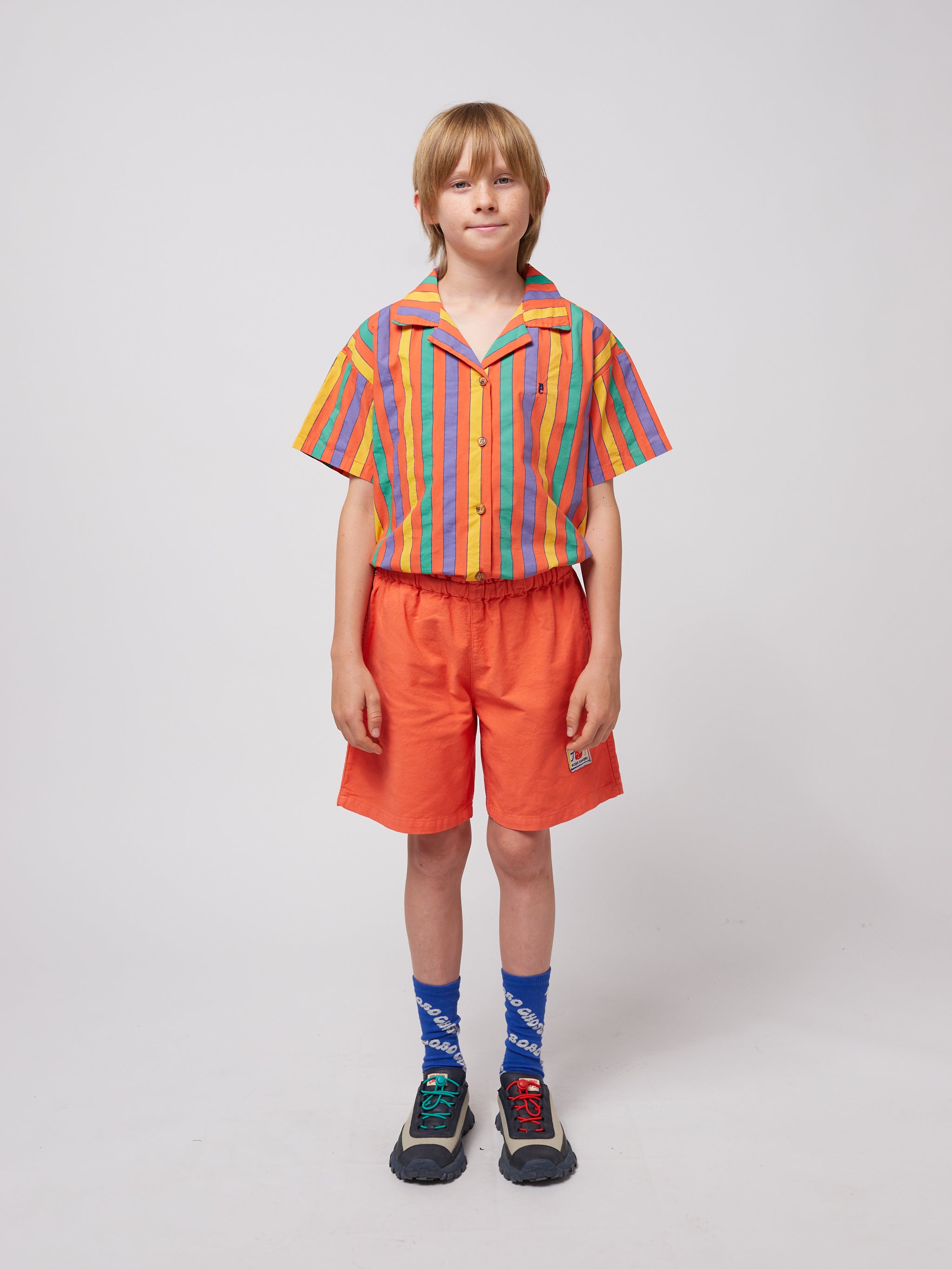 Bobo Choses - kids - smiling woven shorts