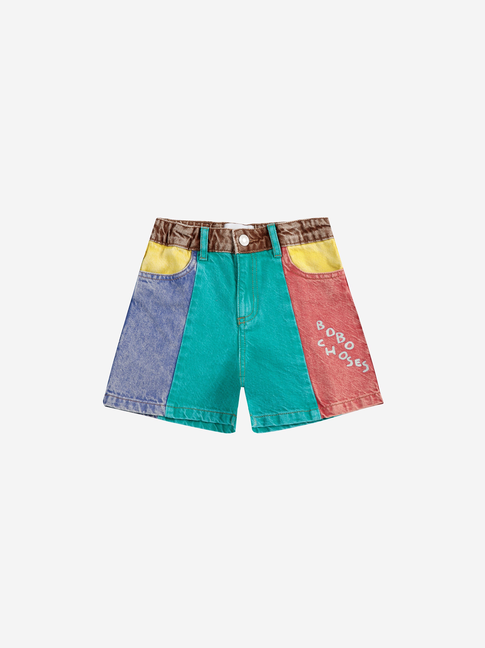 Bobo Choses - kids - colorblock denim shorts