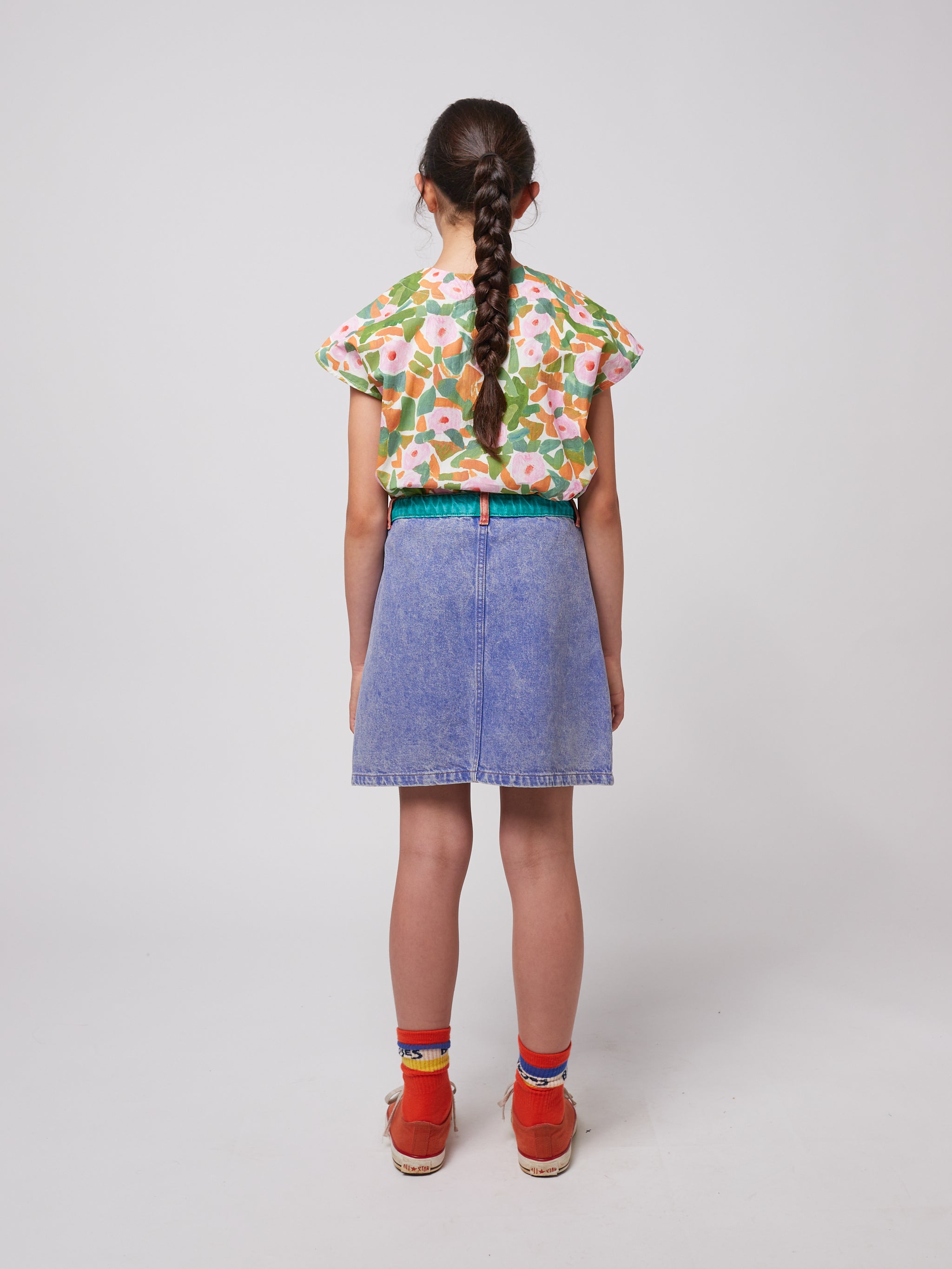 Bobo Choses - kids - colorblock denim skirt