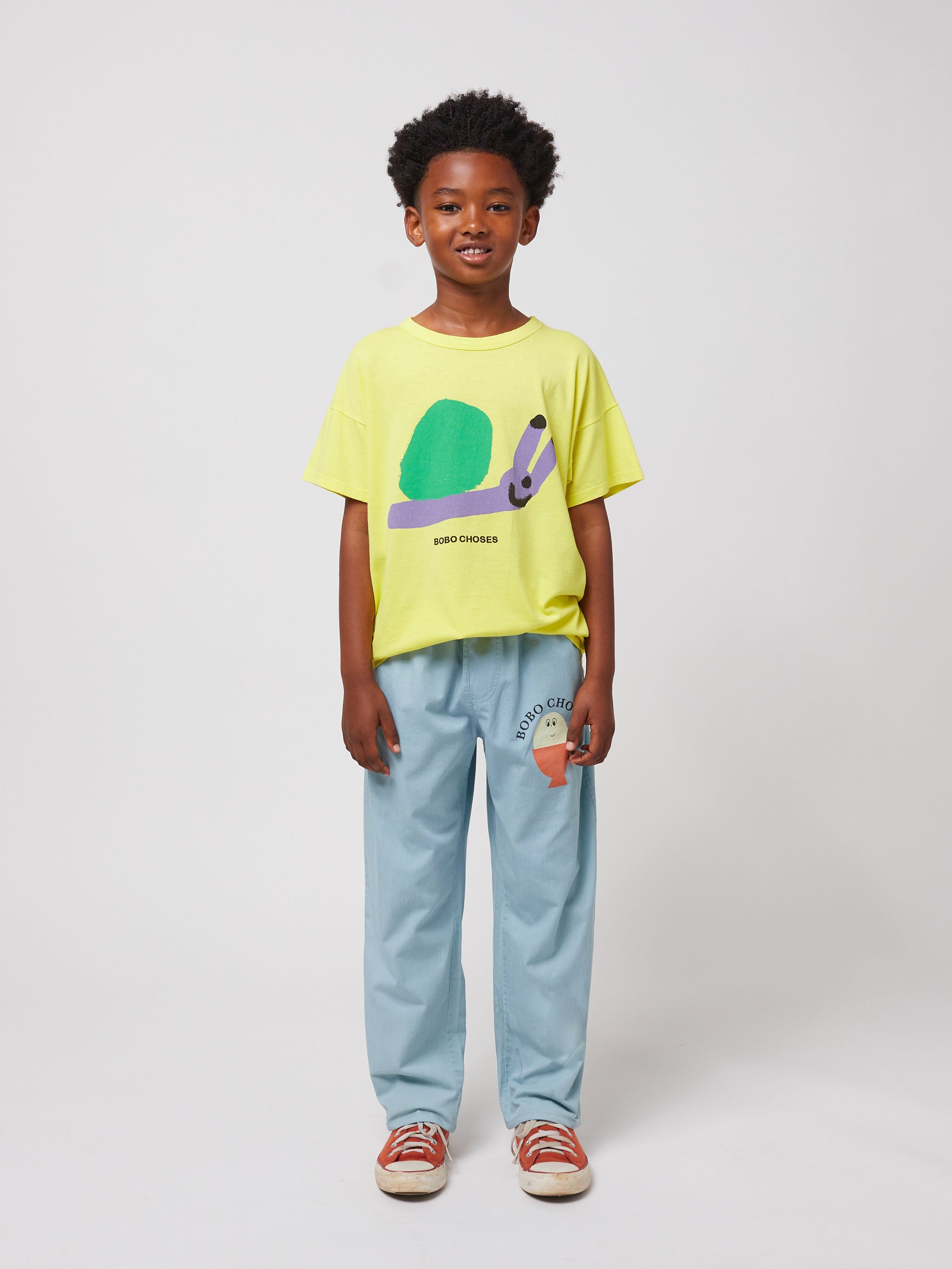 Bobo Choses - kids - morning egg light denim pants