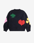 Bobo Choses - kids - joker jacquard turtle neck sweater - midnight blue