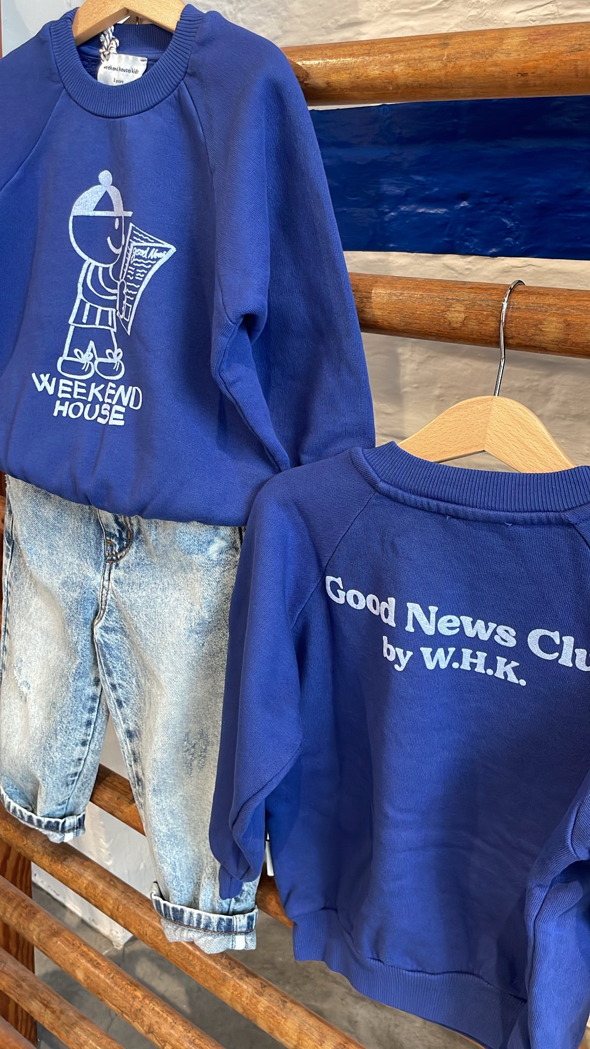 Weekend house kids - good news club sweatshirt - dark blue