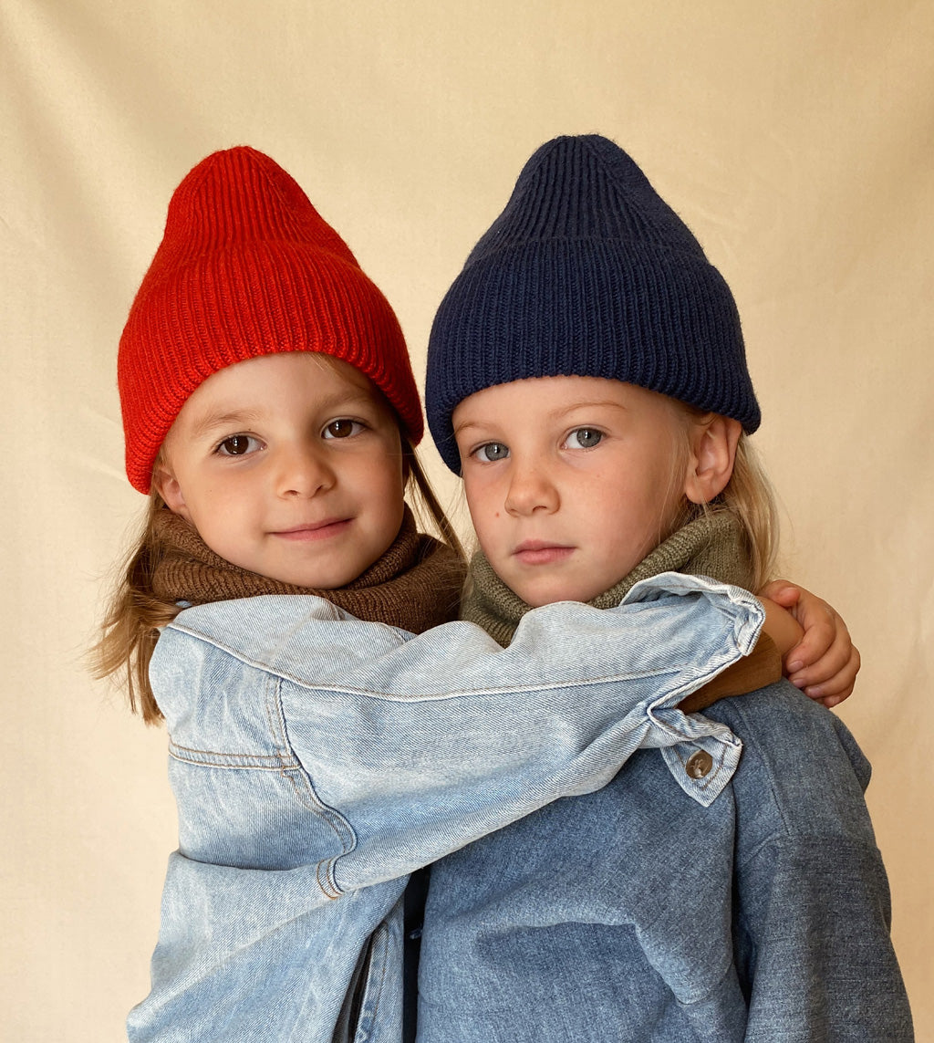 HVID - beanie - fonzie kids - red