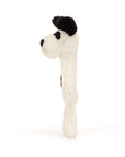 Jellycat - Bashful black & cream puppy ring rattle