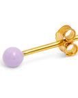 lulu copenhagen - gold plated color ball earring - 1pc - purple