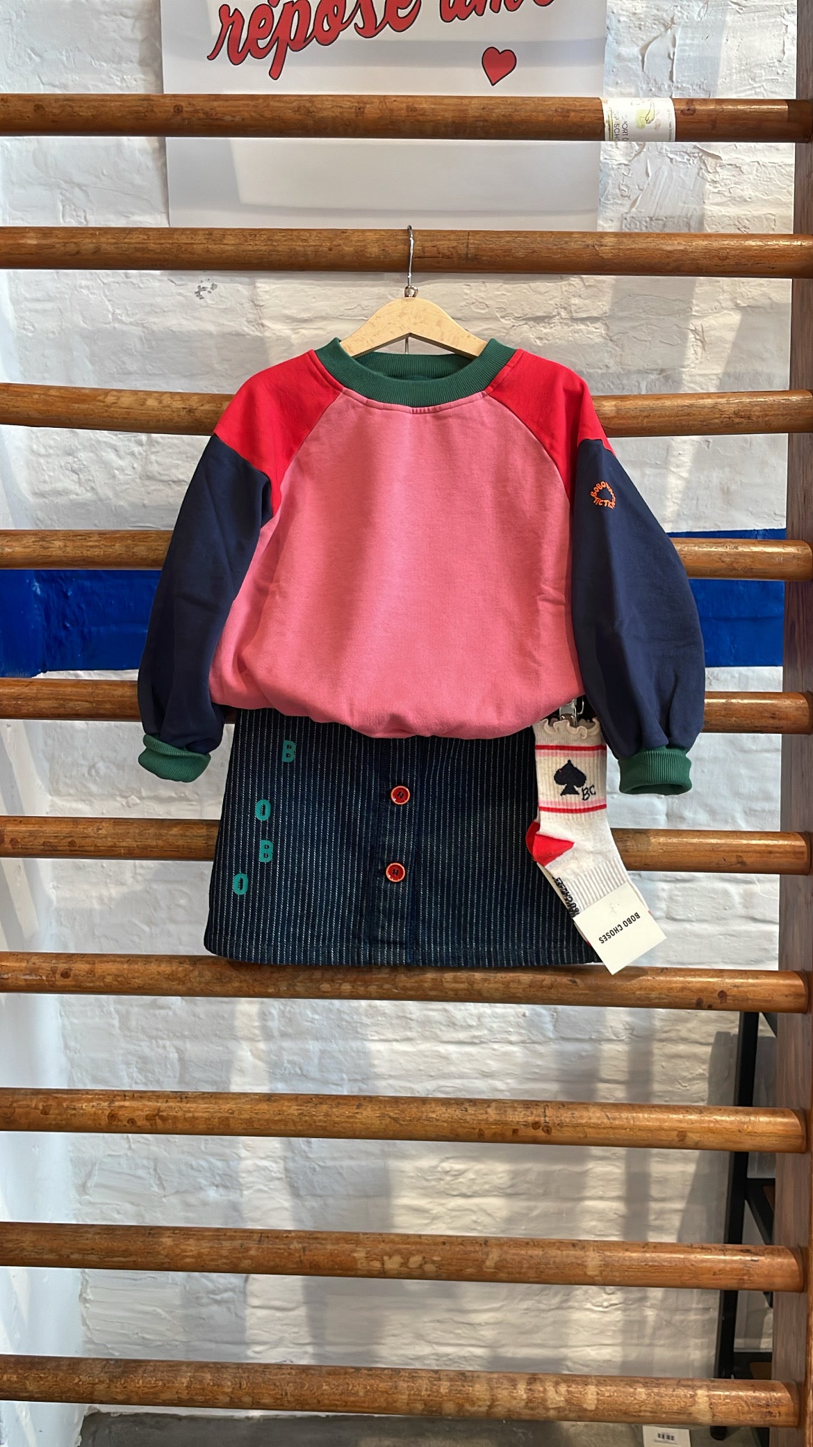 Bobo Choses - kids - bobo denim skirt - navy blue
