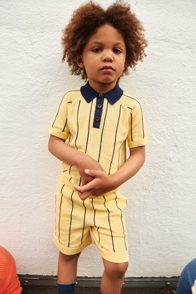 Fub - kids - striped polo - vanilla/dark navy