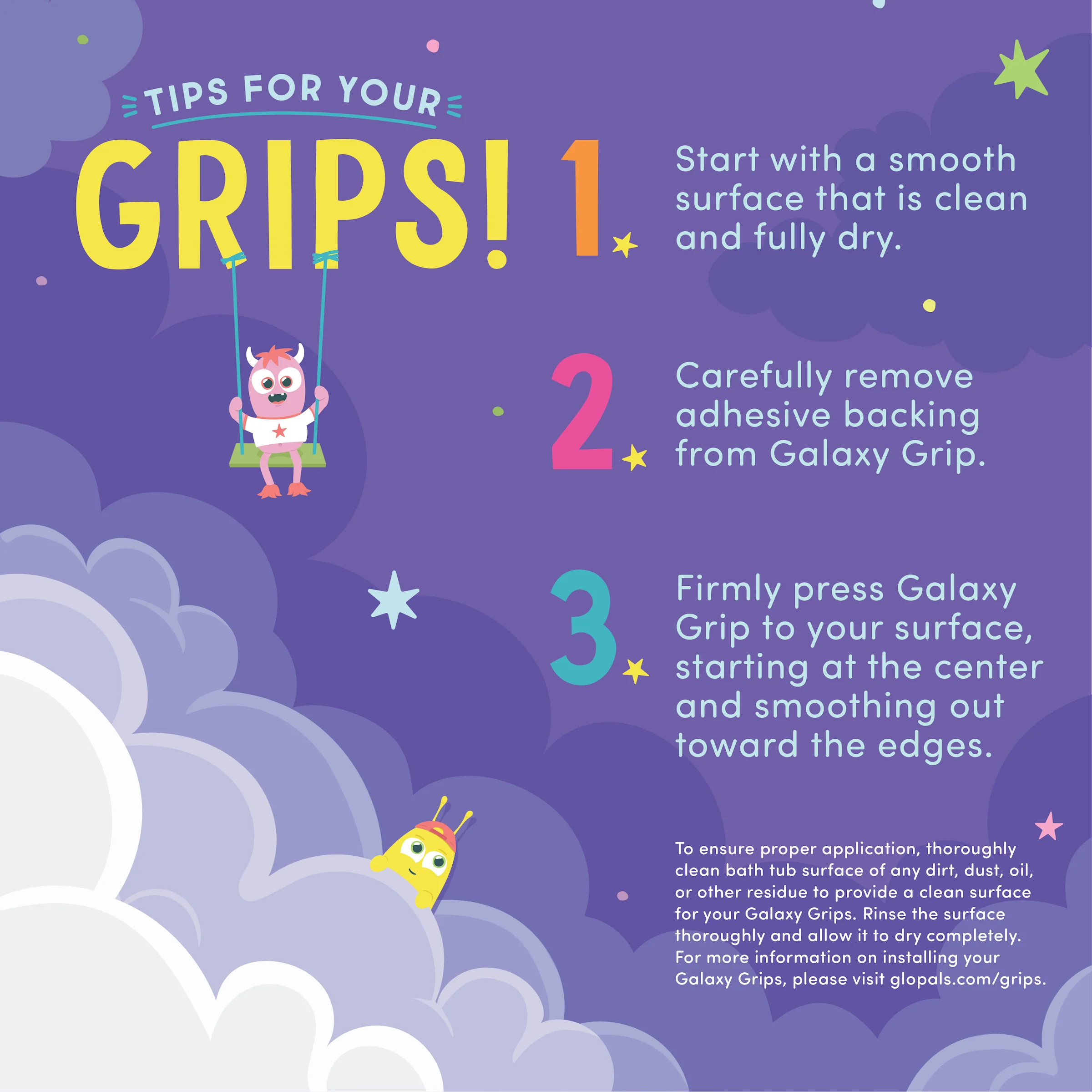 Glo Pals - antislip bad stickers - galaxy grips