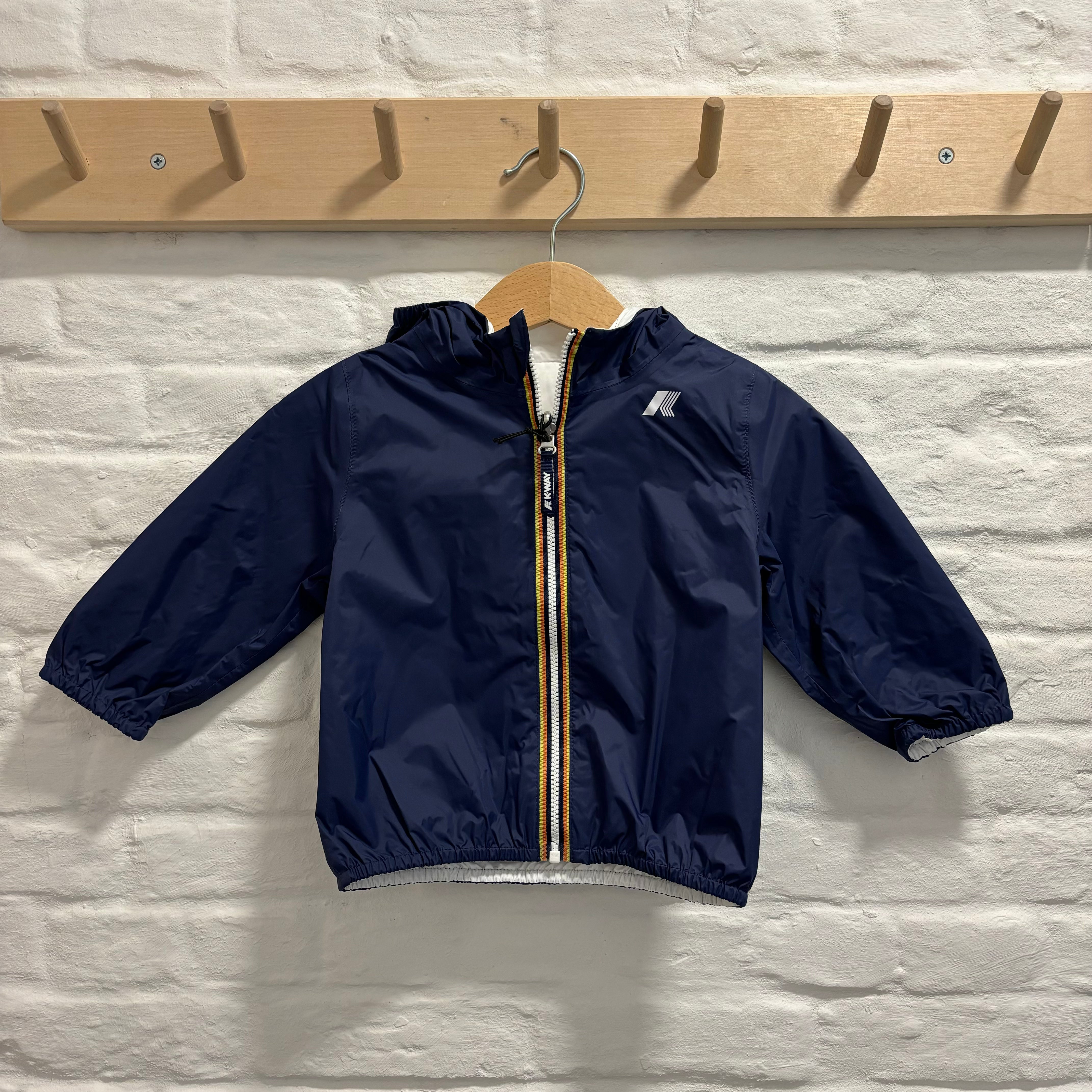 K-way - le vrai jake plus reversible jacket - blue depth cobalt/white