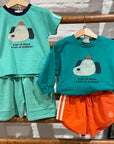 The campamento - kids - green washed shorts