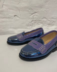 Penny loafers - metallic lila