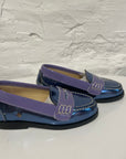 Penny loafers - metallic lila