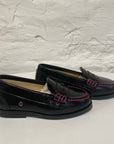 Penny loafers - black/neon pink