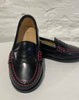 Penny loafers - black/neon pink