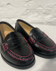 Penny loafers - black/neon pink