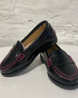 Penny loafers - black/neon pink