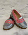 Penny loafers - neon pink/metallic