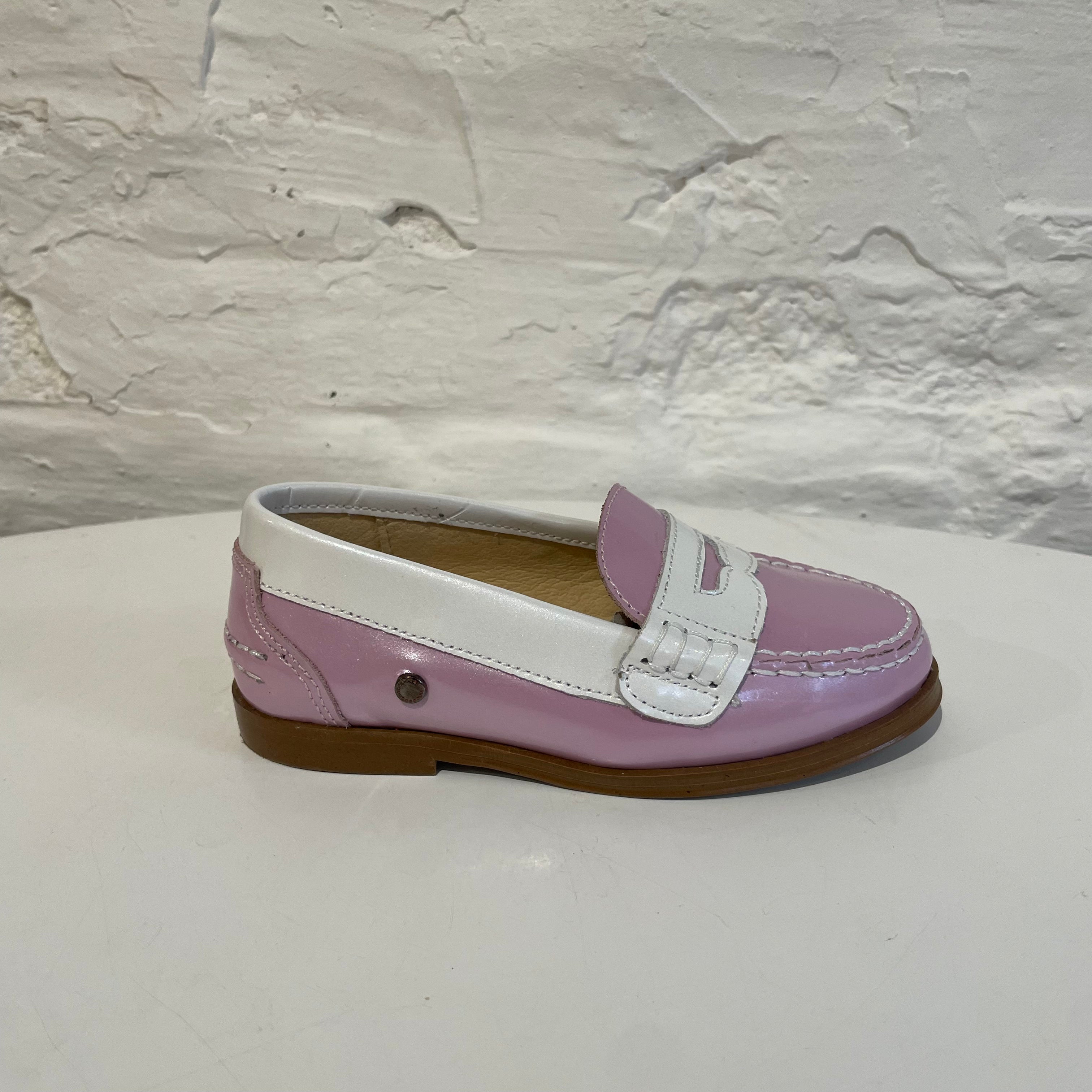 Penny loafers - lila/white