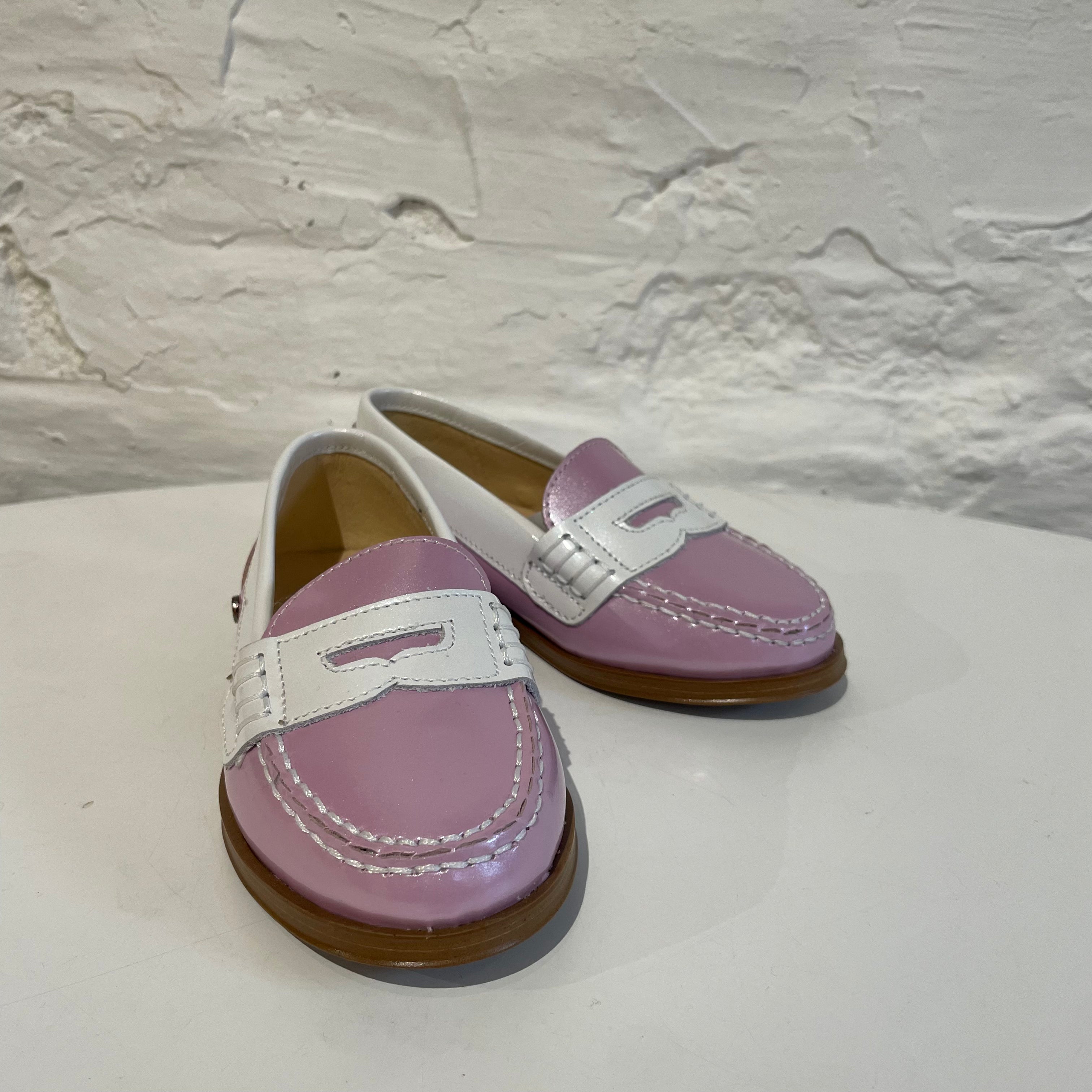 Penny loafers - lila/white