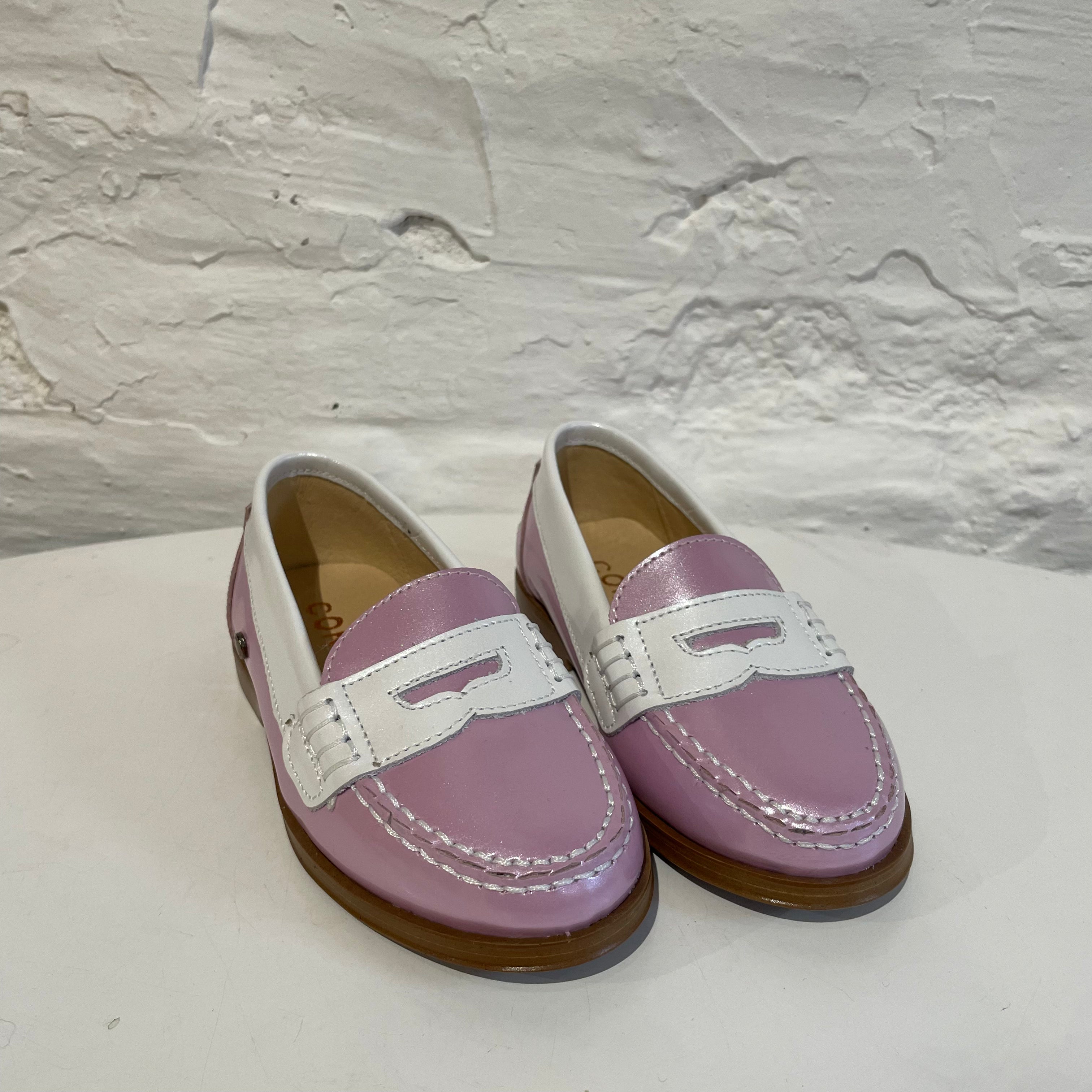 Penny loafers - lila/white