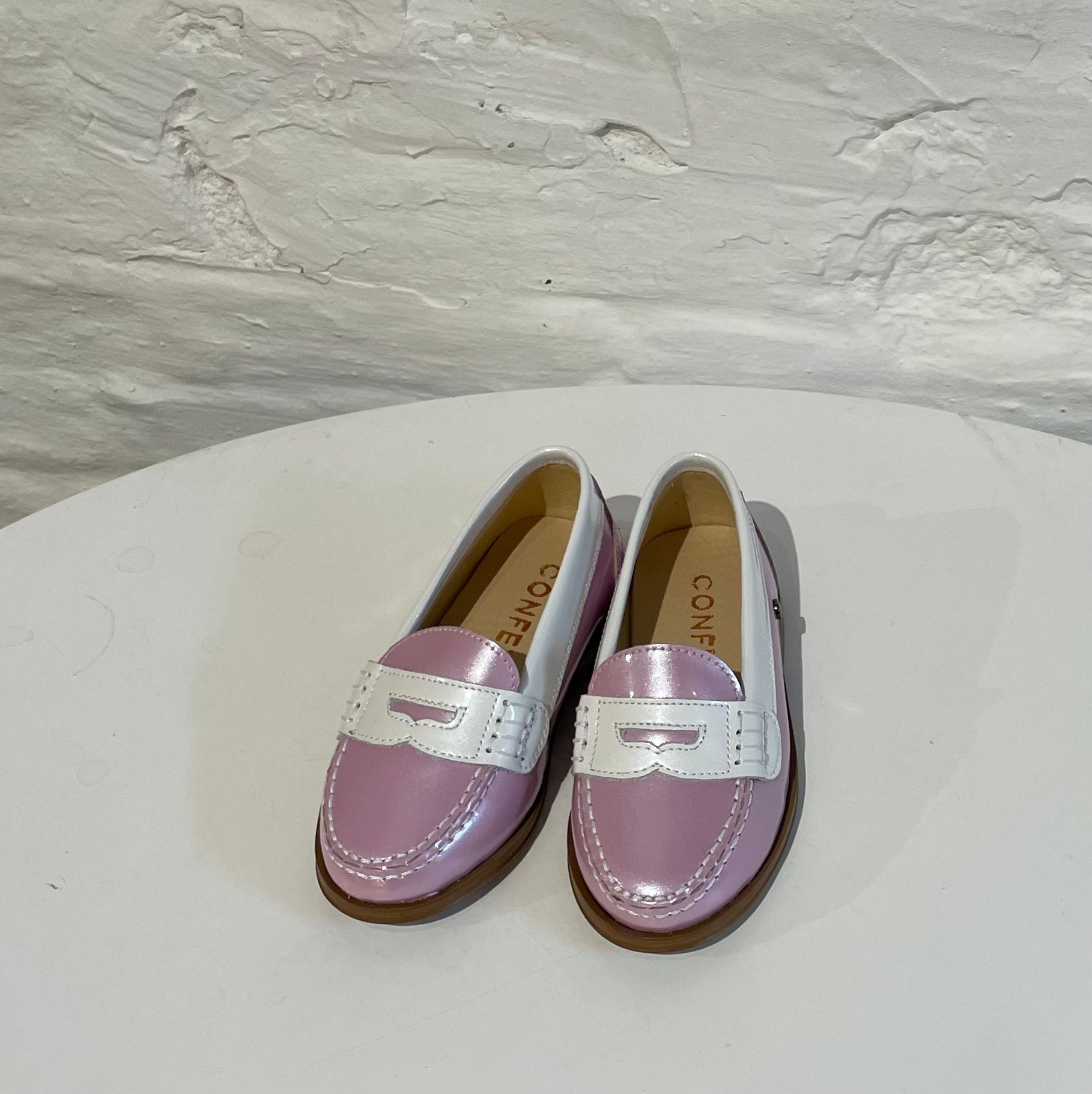 Penny loafers - lila/white