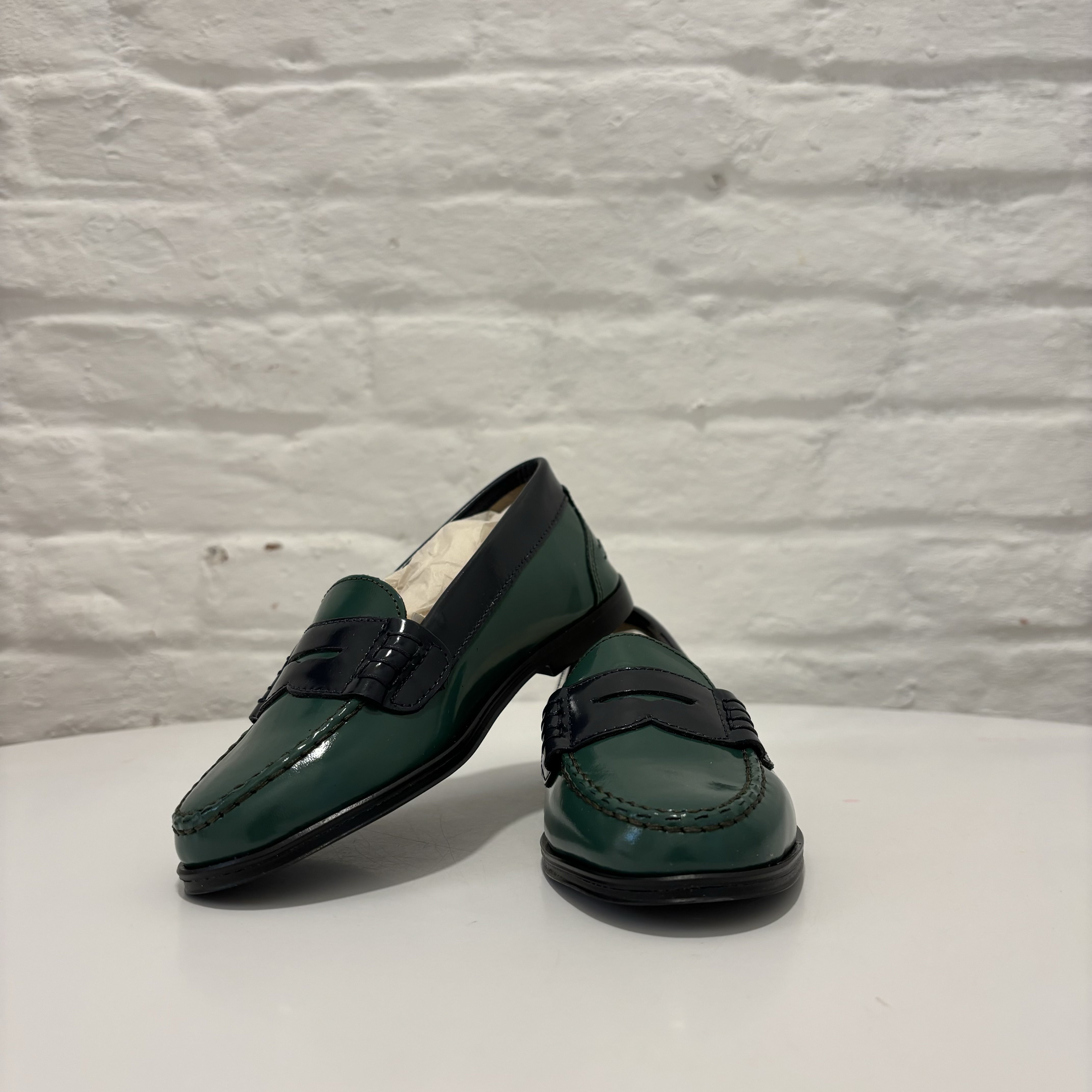 Penny loafer - green/navy