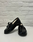 Loafers with tassels - black