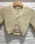 Pequeno tocon - cotton knit cardigan - ecru