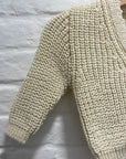 Pequeno tocon - cotton knit cardigan - ecru