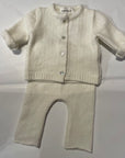 Pequeno tocon - 2063 - wool pointelle cardigan - natural