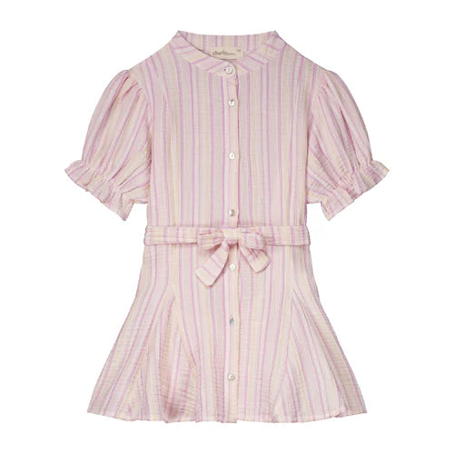 Charlie Petite - ise dress - yellow/pink stripes