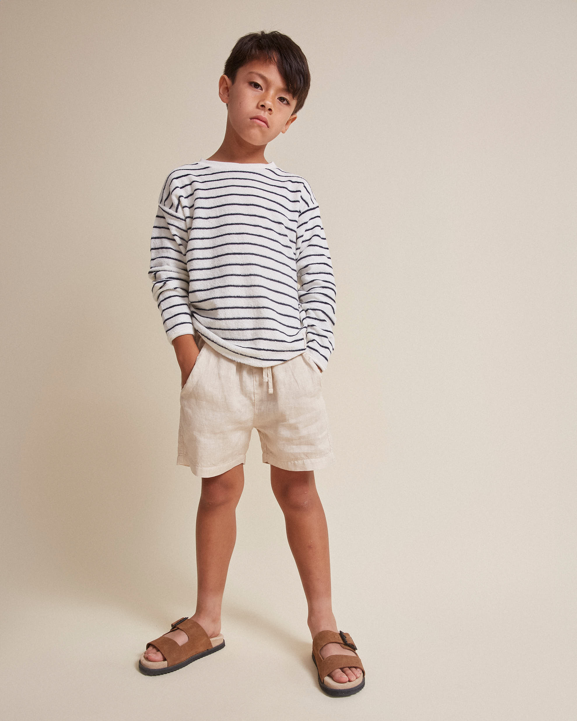 Buho - kids - linen bermuda - sand