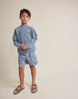 Buho - kids - batik swimshorts - blue teal