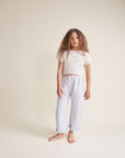 Buho - kids - stripes pants - white