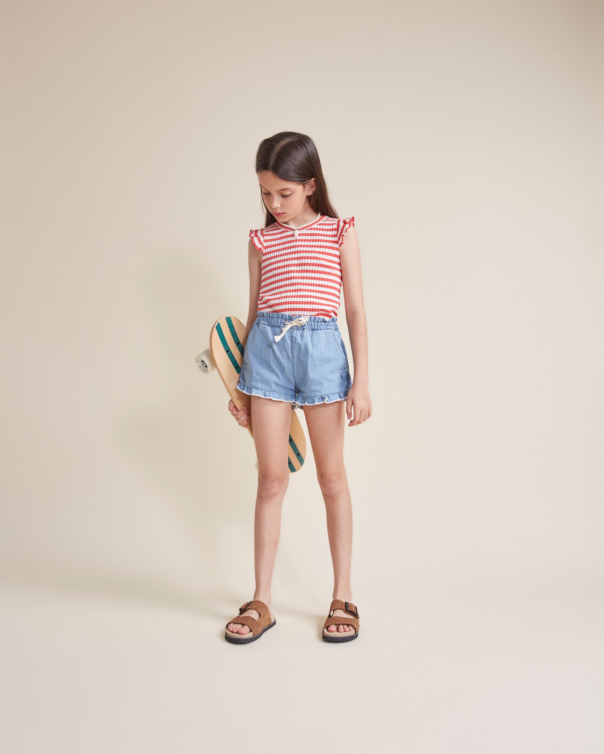 Buho - kids - denim shorts - denim