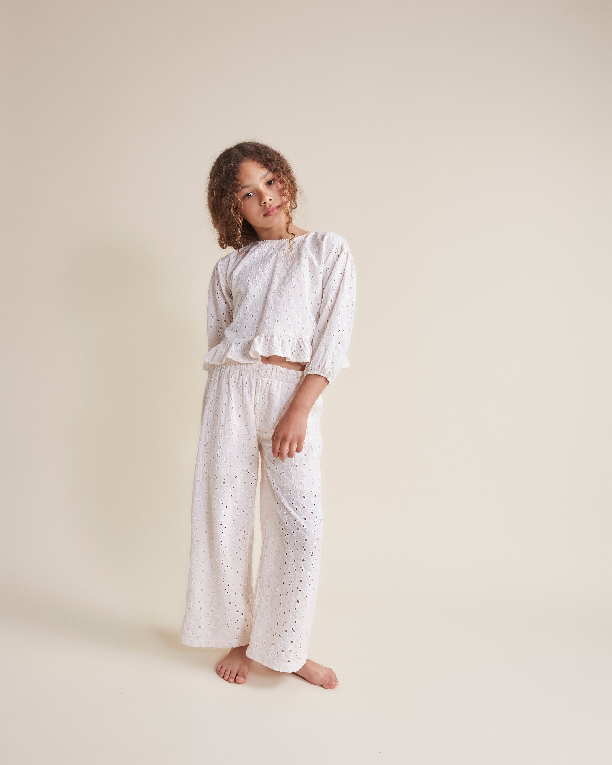 Buho - kids - embroidery blouse - ivory