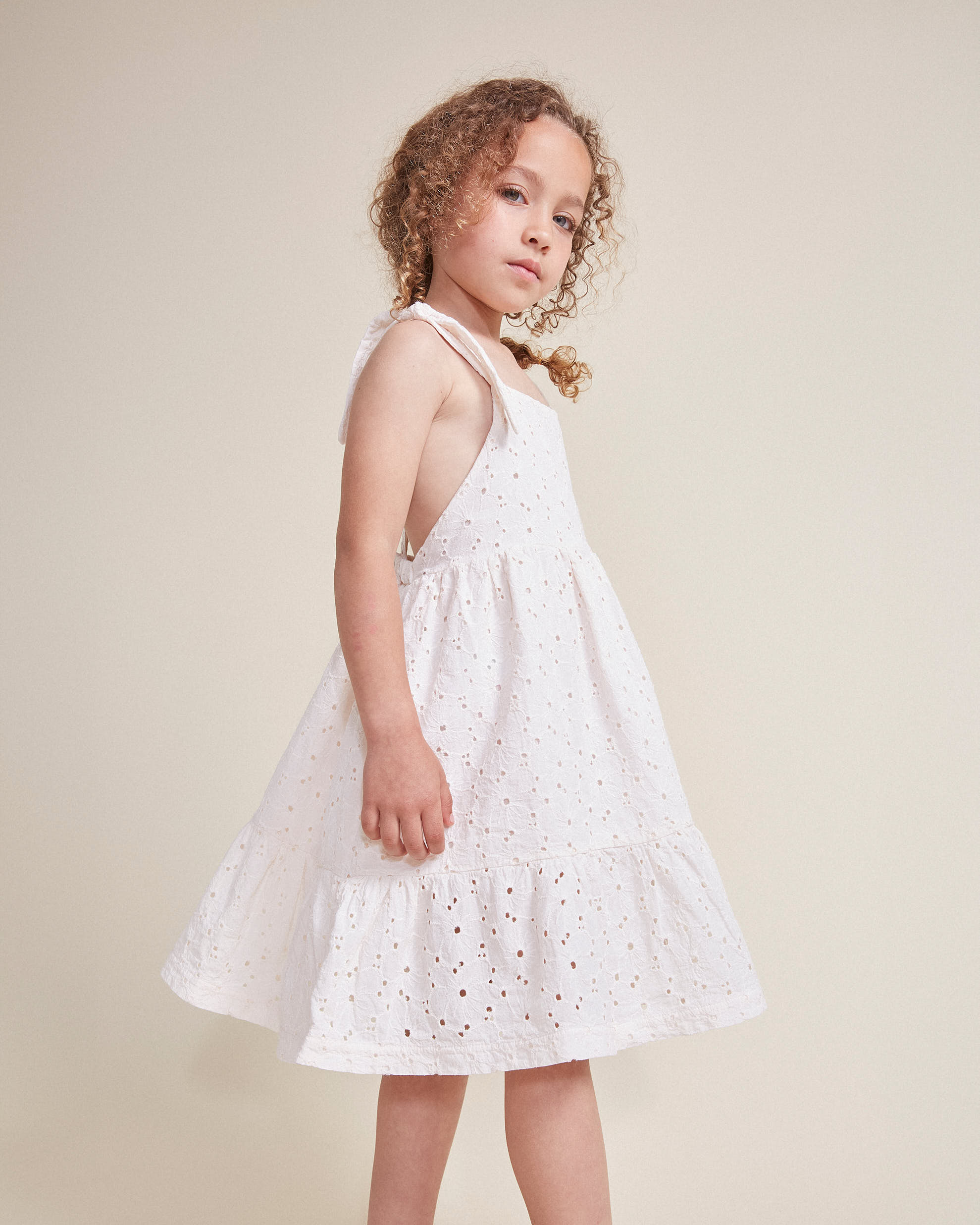 Buho - kids - embroidery dress - ivory