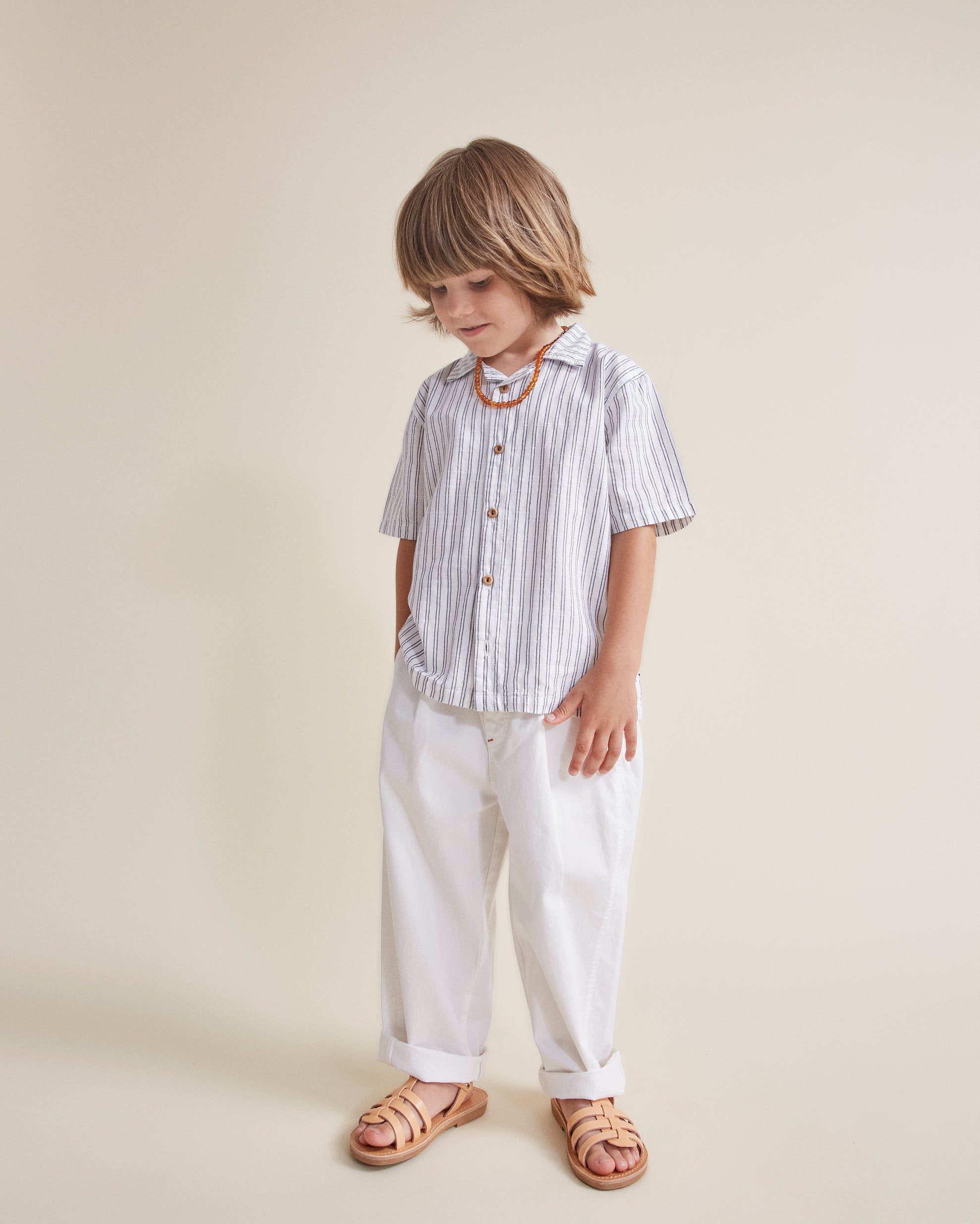 Buho - kids - stripes shirt - white