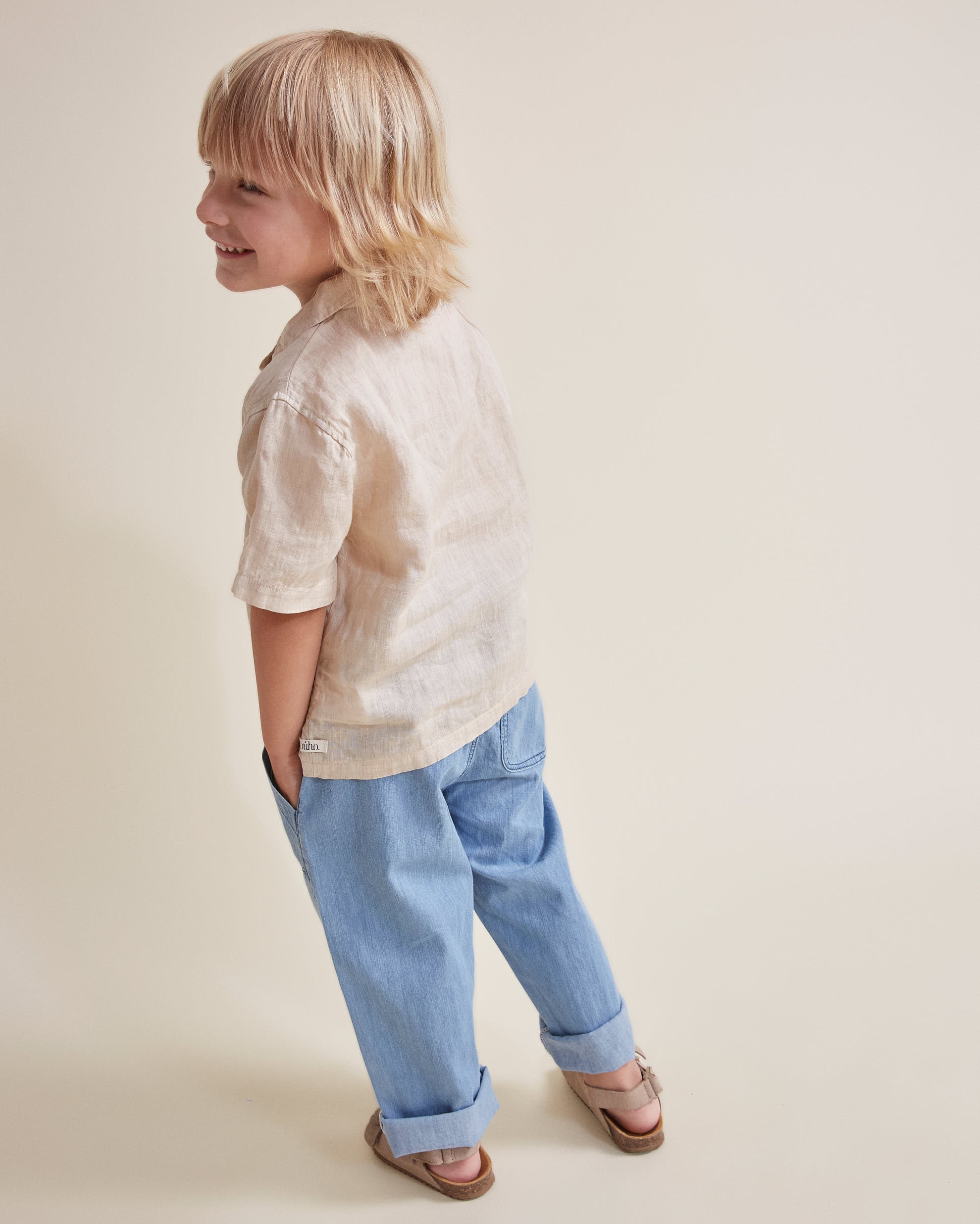 Buho - kids - linen shirt - sand