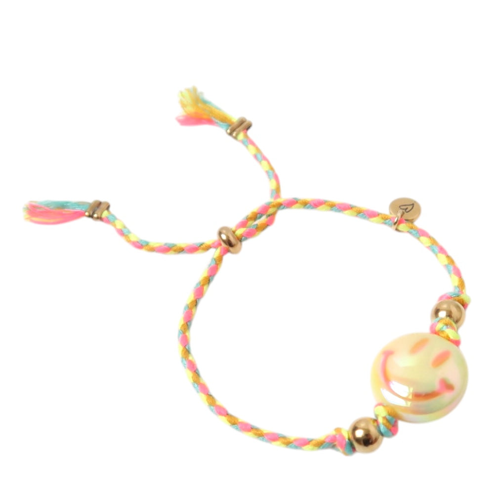 Loveissue - bracelet - happy smiley - bright yellow/yellow