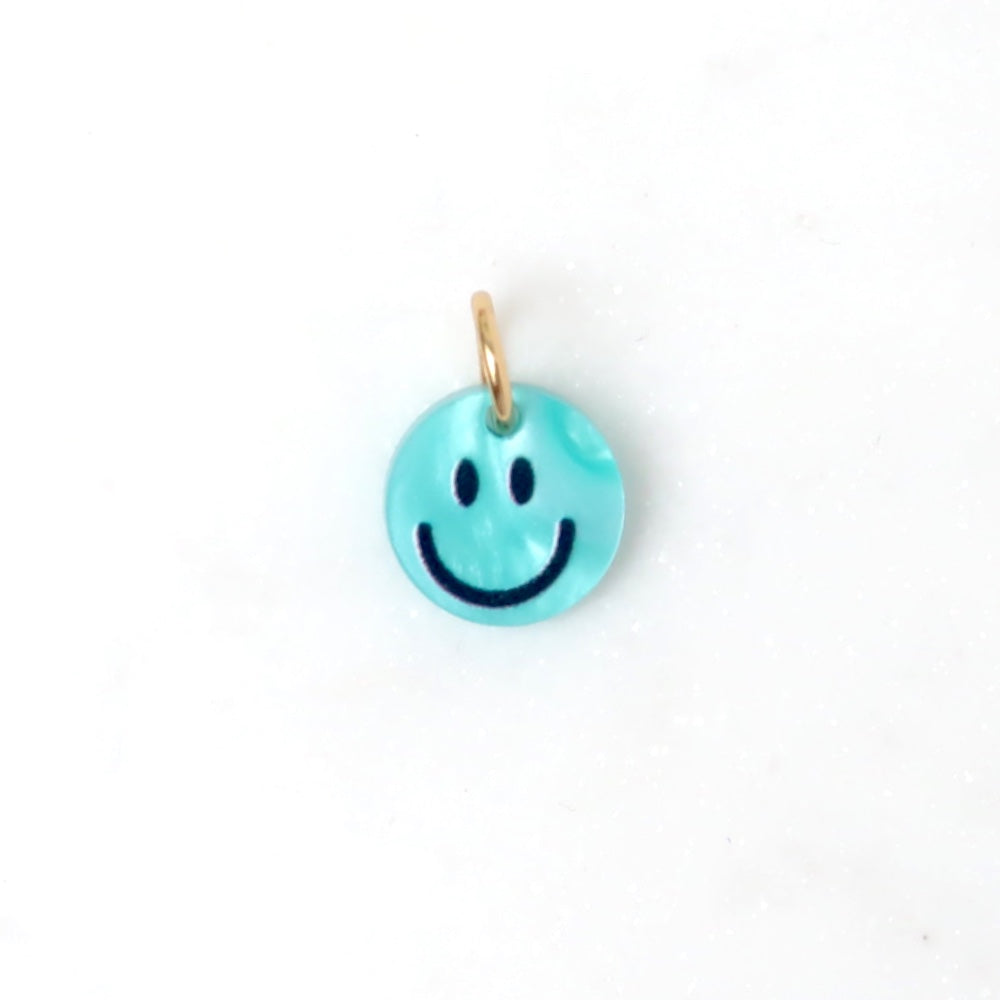 Loveissue - charm - smiley - resin - blue