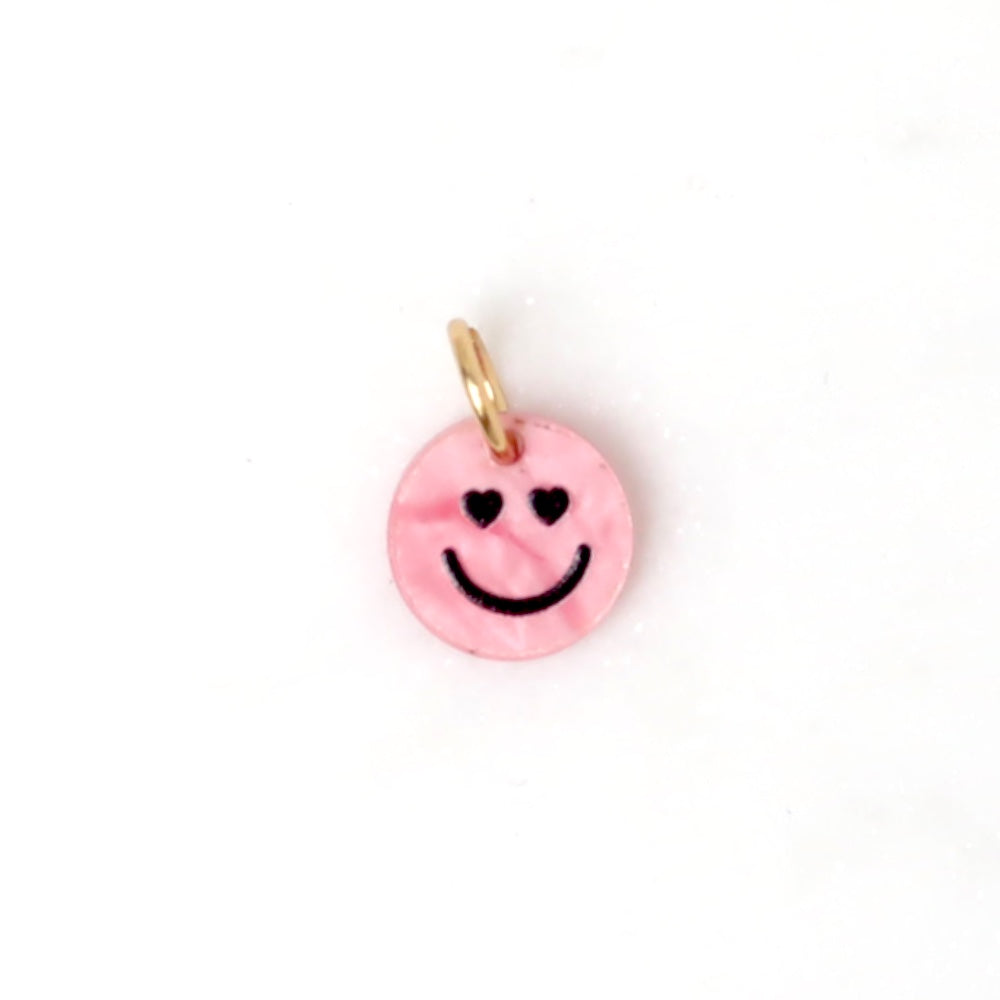 Loveissue - charm - smiley - resin - pink