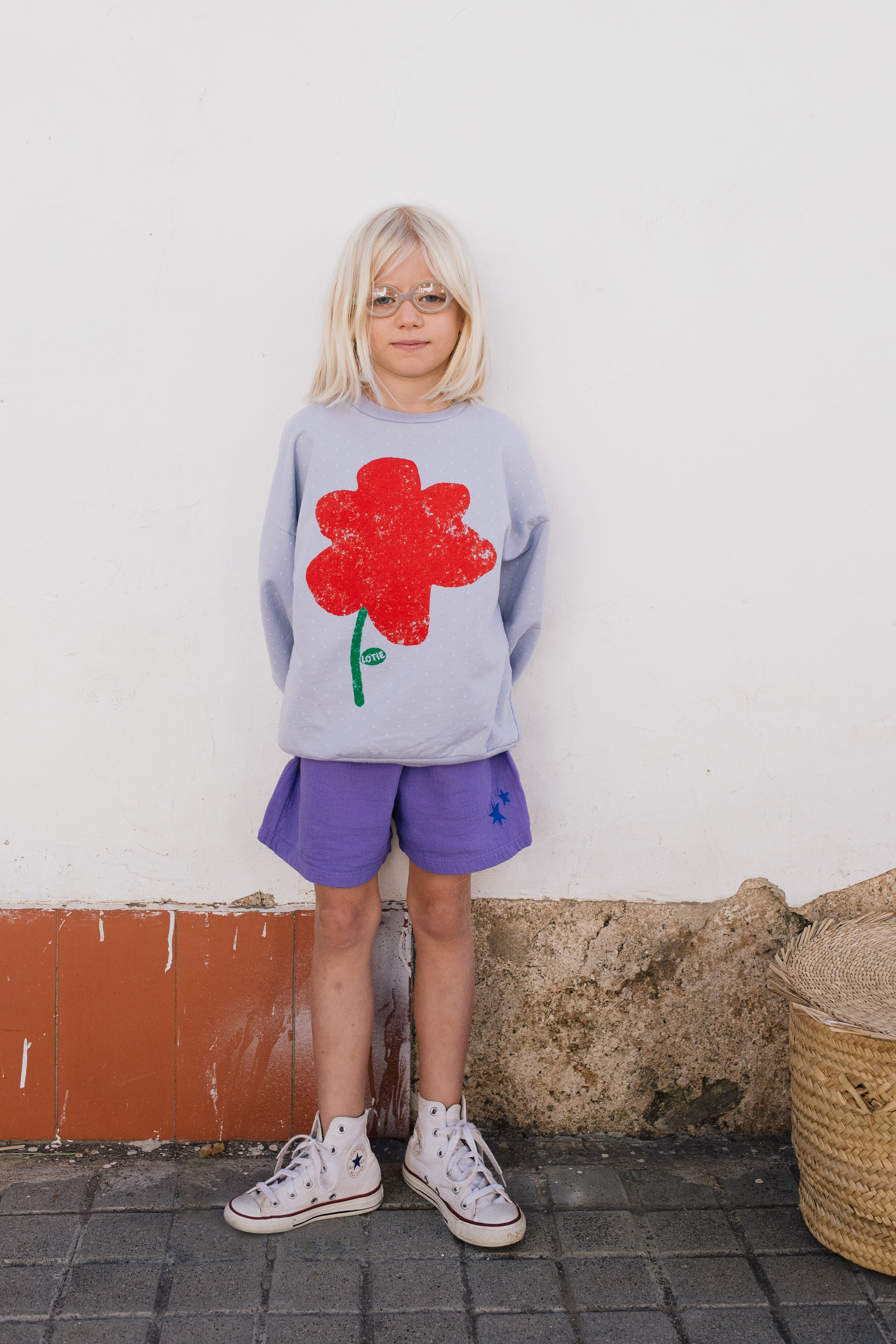 Lotie Kids - sweatshirt - big poppy - lavender