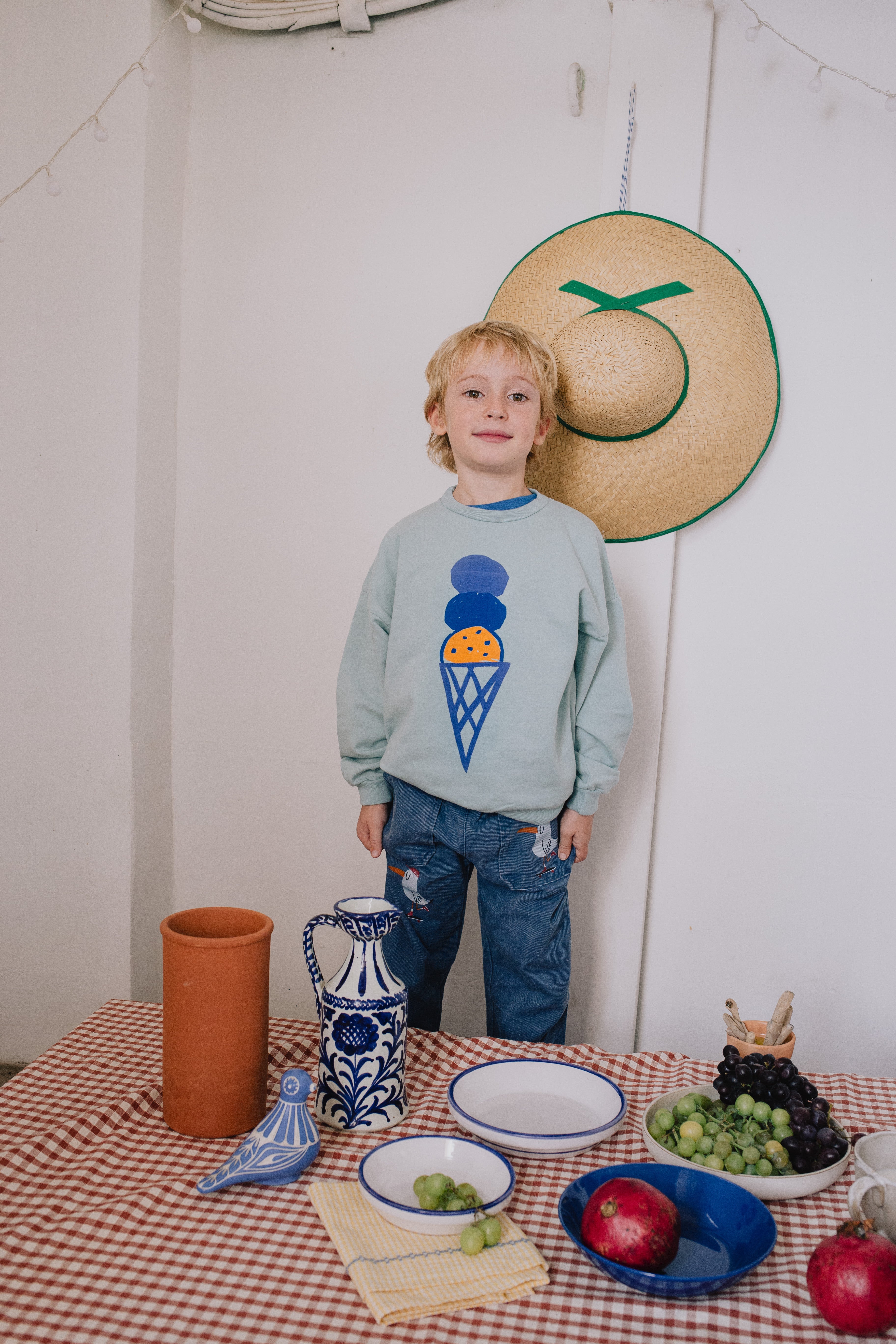 Lotie Kids - casual denim trousers - skating seagull - washed indigo