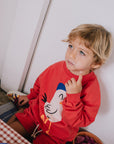 Lotie Kids - sweatshirt - seagull - red